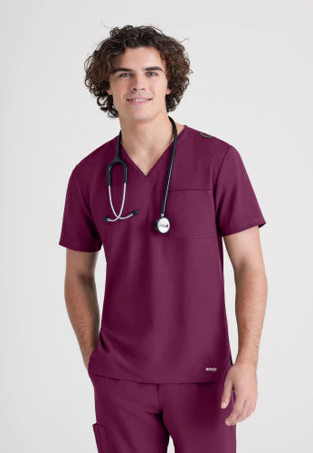 Polera Clínica Hombre GSST179 Wine Burdeo Evolve Grey's Anatomy