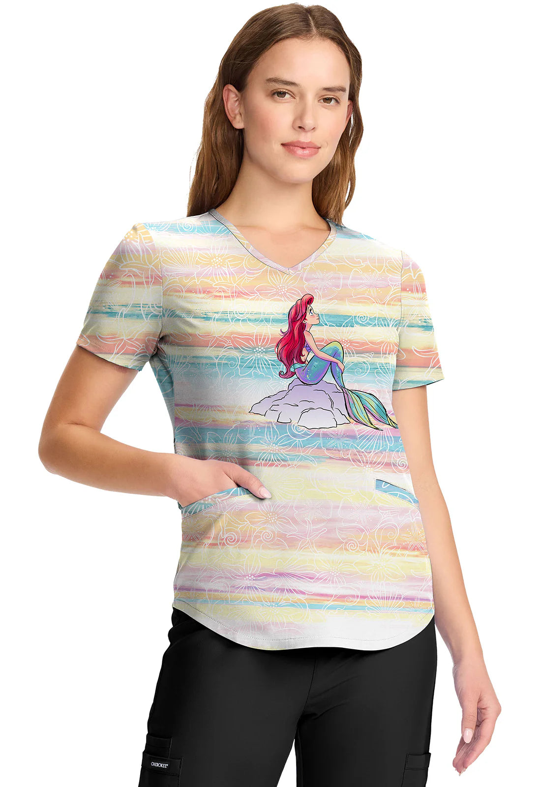Polera Clínica Estampada Disney Mujer TF737 PRVT Tooniforms