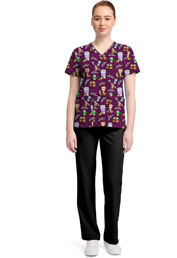 Polera Clínica Estampada Disney Mujer TF796 CDBC Alvin Tooniforms