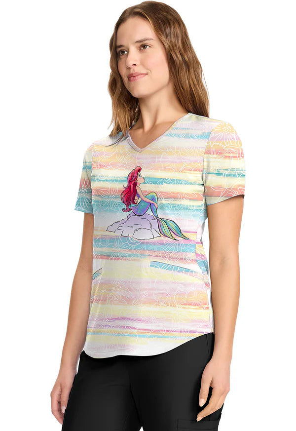 Polera Clínica Estampada Disney Mujer TF737 PRVT Tooniforms