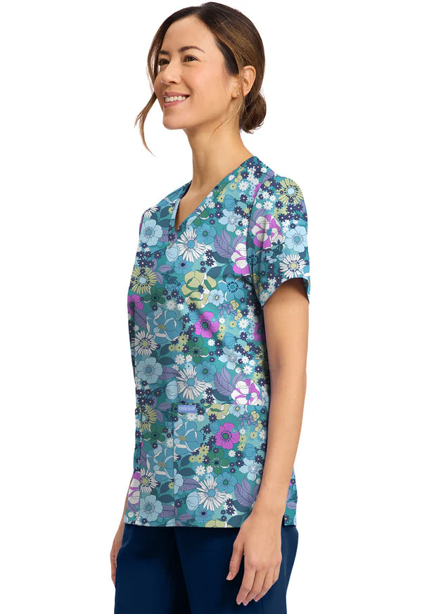 Polera Clínica Estampada Mujer CK856 VGDN Flores