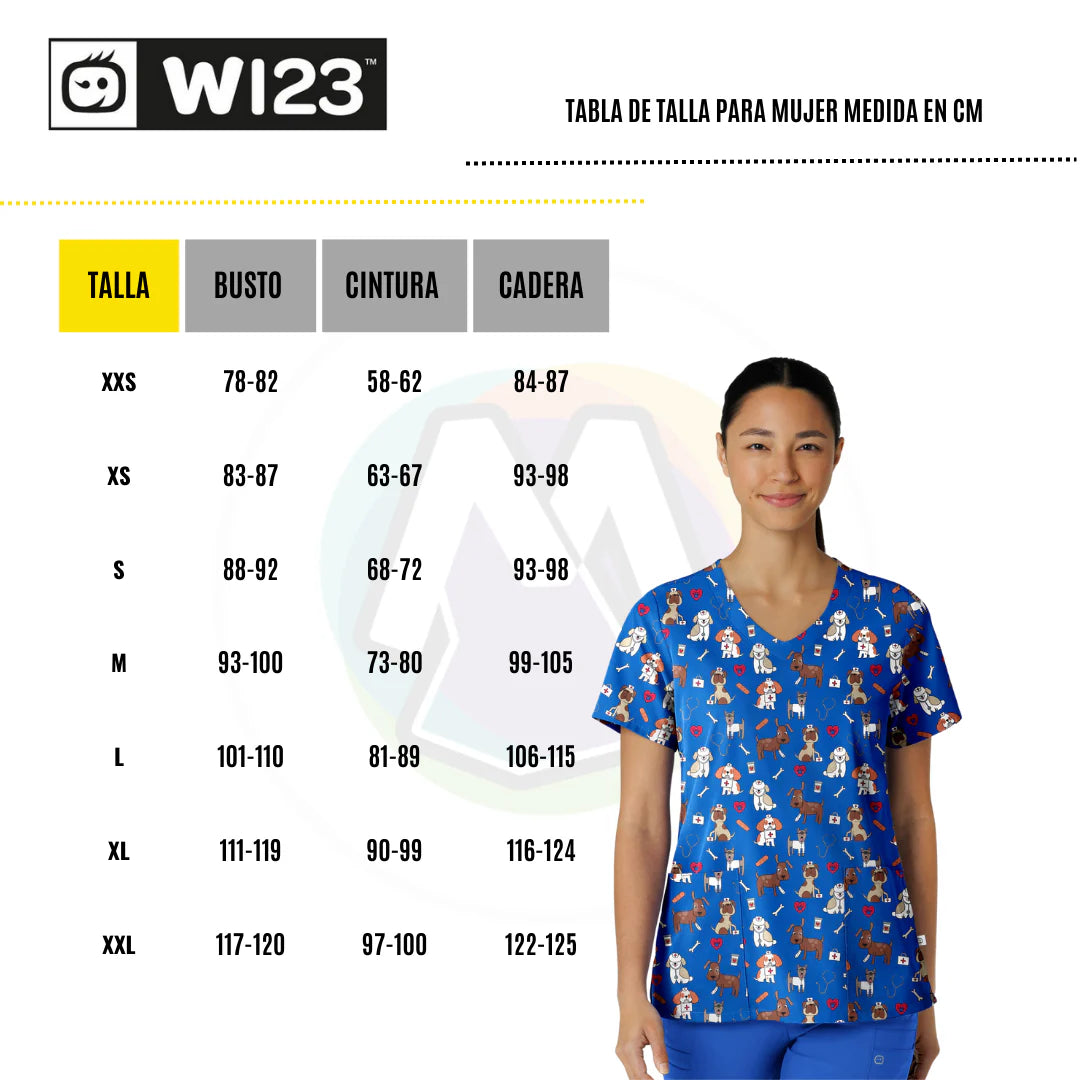 Polera Clínica Mujer estampada 6147 BTNV Wink