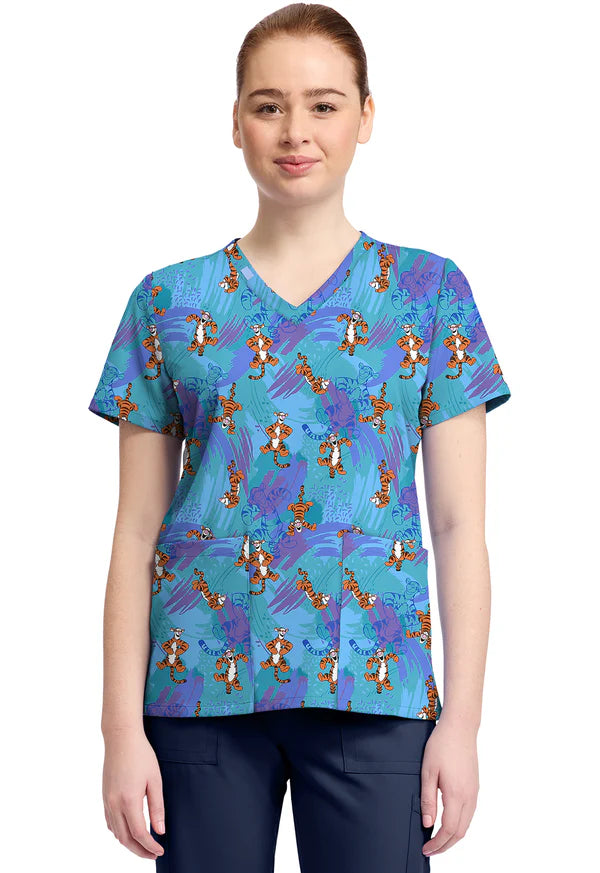Polera Clínica Estampada Disney Mujer TF796 PHRX Tiger Tooniforms