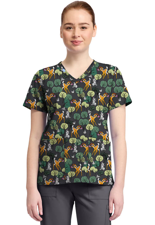 Polera Clínica Estampada Disney Mujer TF796 BAFT Bambi Tooniforms