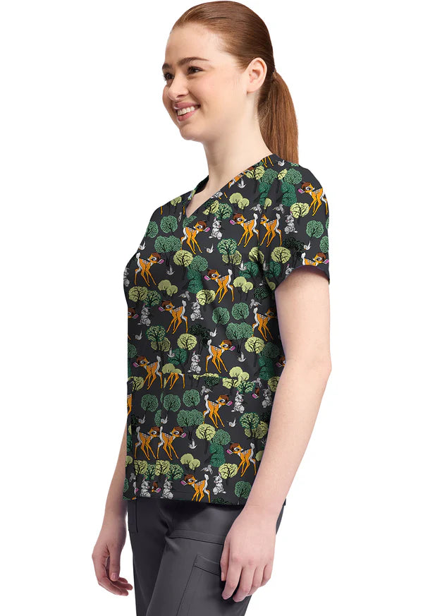 Polera Clínica Estampada Disney Mujer TF796 BAFT Bambi Tooniforms