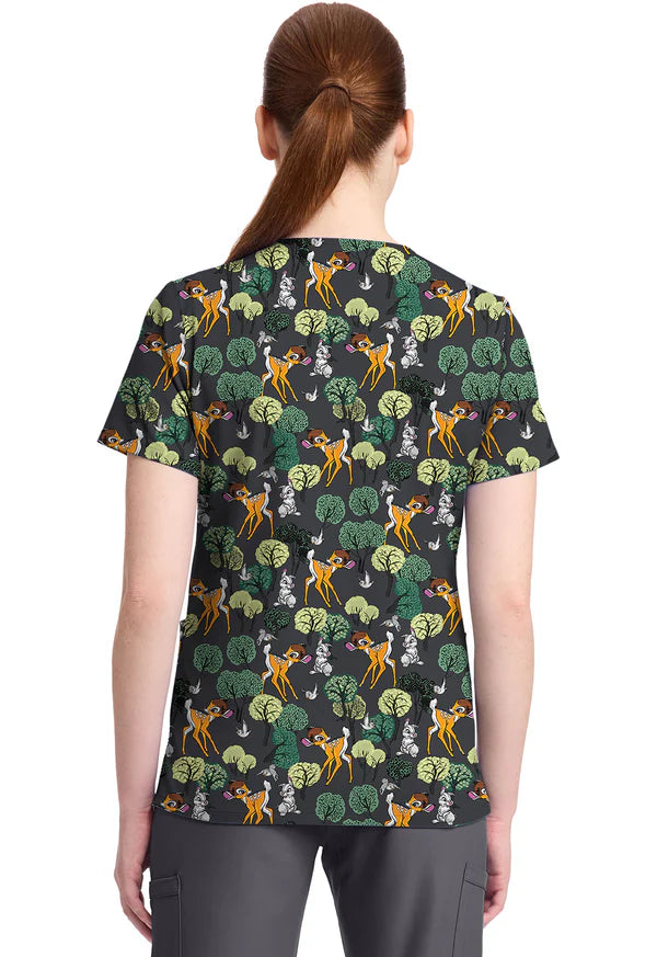 Polera Clínica Estampada Disney Mujer TF796 BAFT Bambi Tooniforms