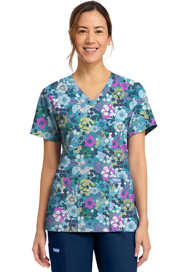 Polera Clínica Estampada Mujer CK856 VGDN Flores