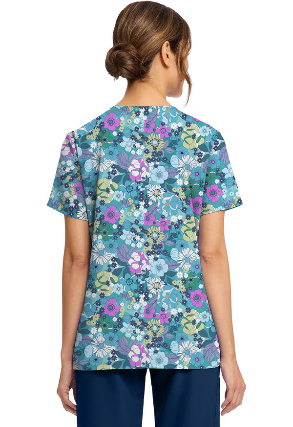 Polera Clínica Estampada Mujer CK856 VGDN Flores