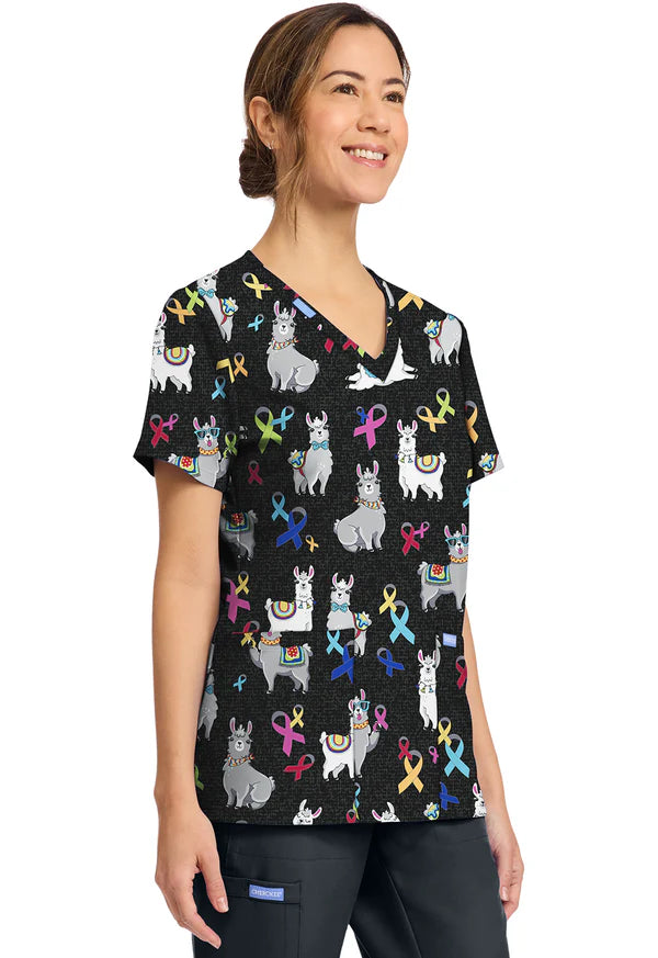 Polera Clínica Estampada Mujer CK856 LBMA Cherokee Llama