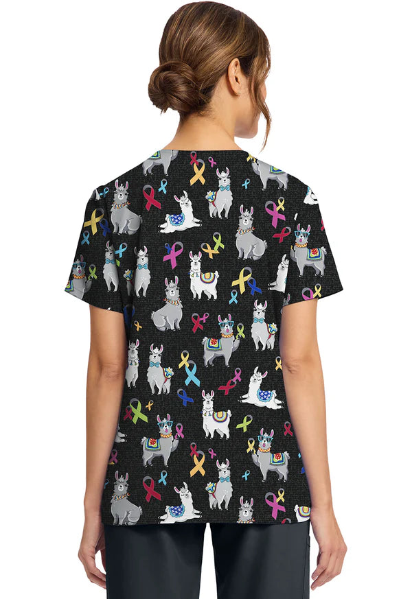 Polera Clínica Estampada Mujer CK856 LBMA Cherokee Llama