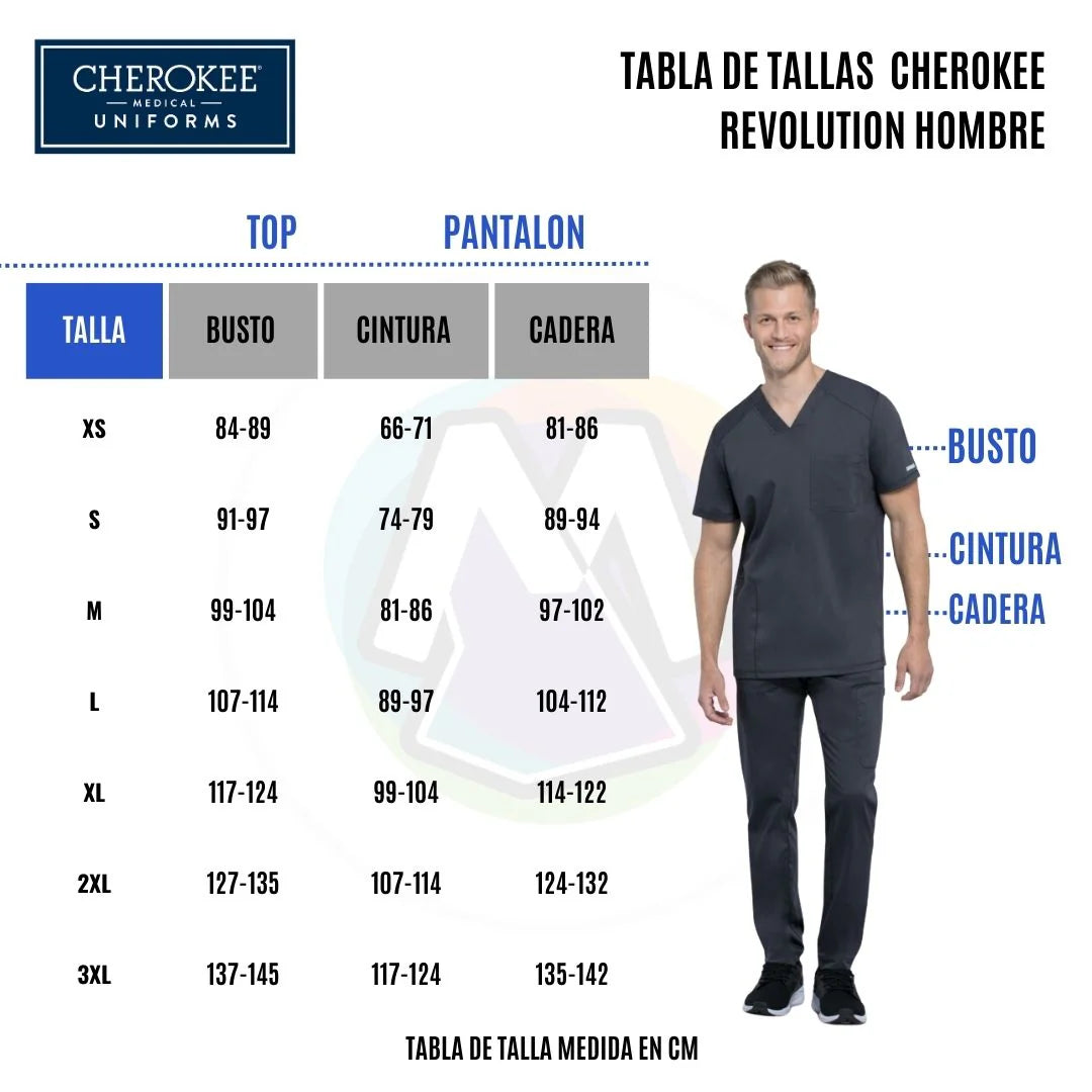 Pantalón Clínico Hombre Blanco WW140 Cherokee Workwear